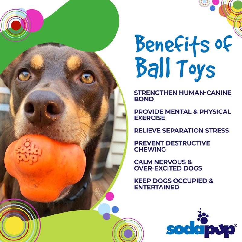 SodaPup Crazy Bounce â€“ Durable Dog Ball Toy & Chew Toy Made in USA from Non-Toxic, Pet-Safe, Food Safe Natural Rubber Material for Bonding, Mental & Physical Exercise, Problem Chewing, & More - Image 5